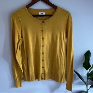 Old Navy Yellow Long Sleeve Cardigan | Medium